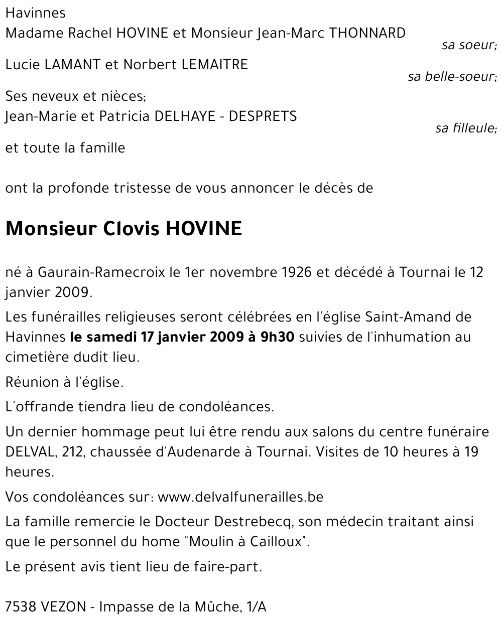 Clovis HOVINE