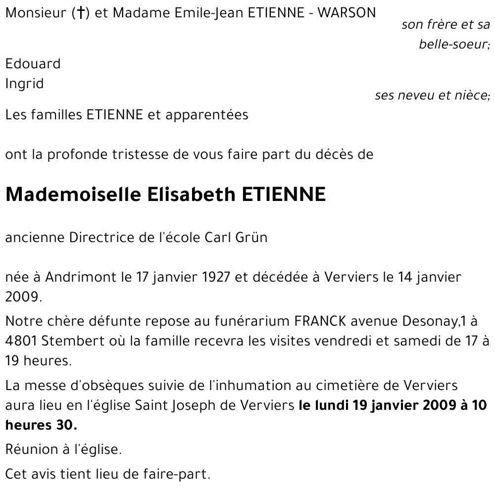 Elisabeth ETIENNE