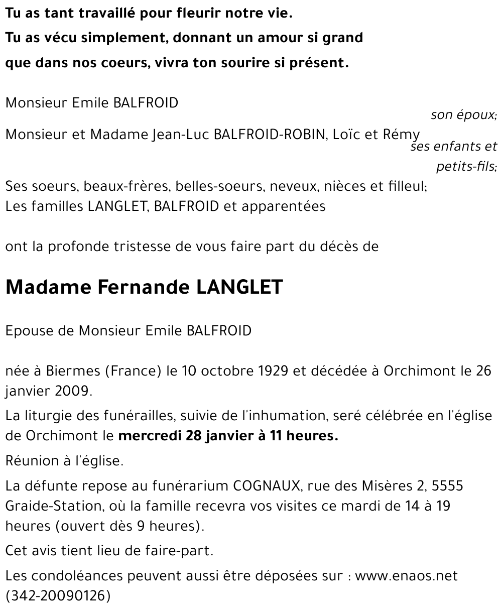 Fernande LANGLET