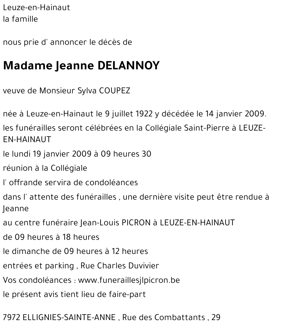 Jeanne DELANNOY