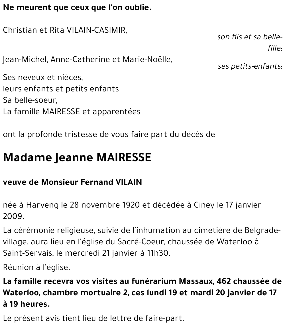 Jeanne MAIRESSE