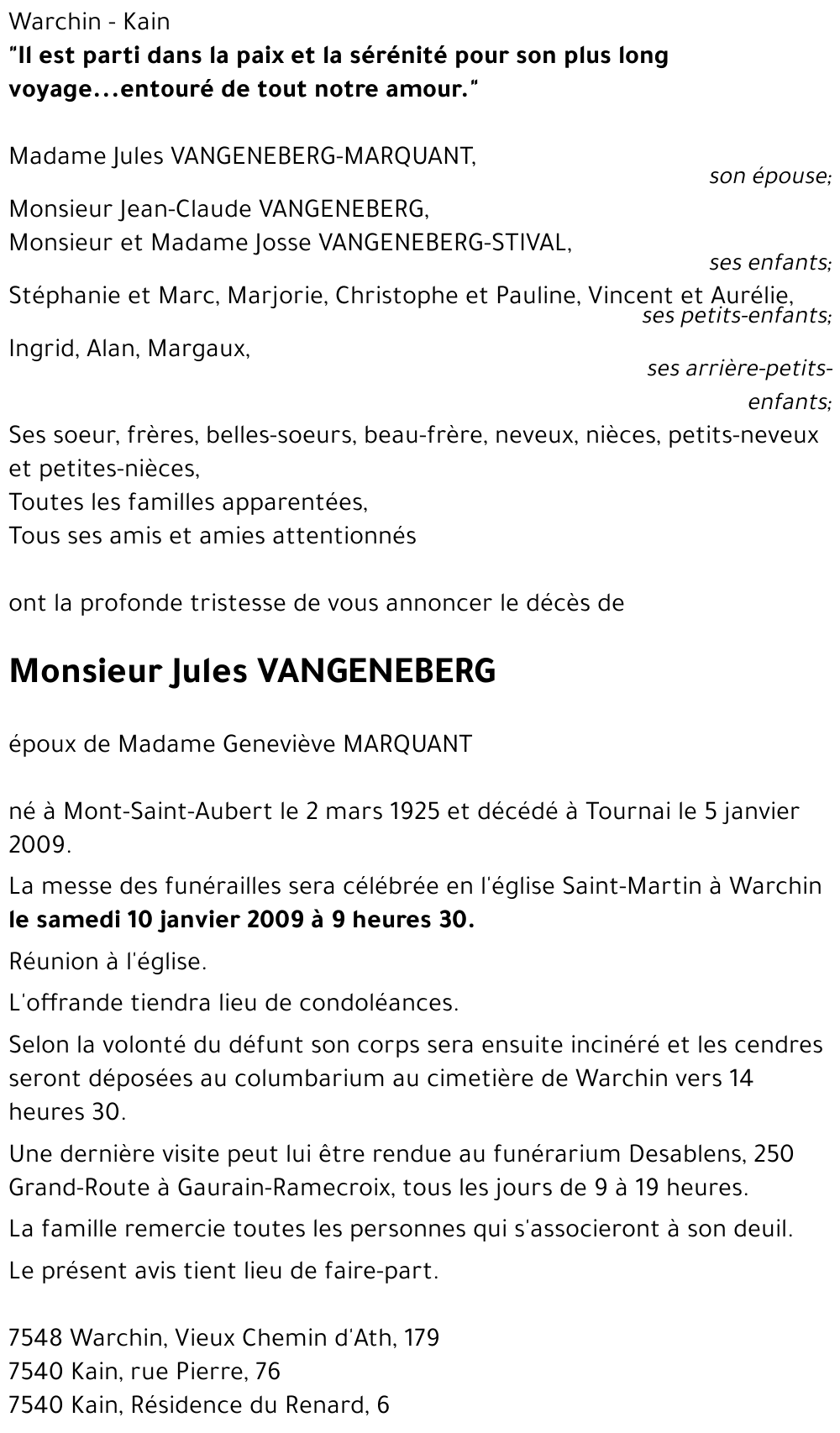 Jules VANGENEBERG