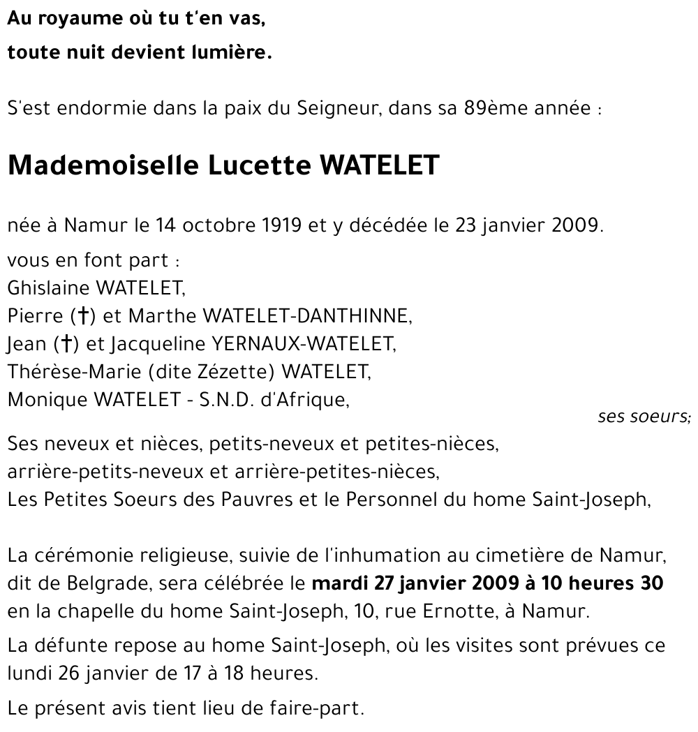 Lucette WATELET