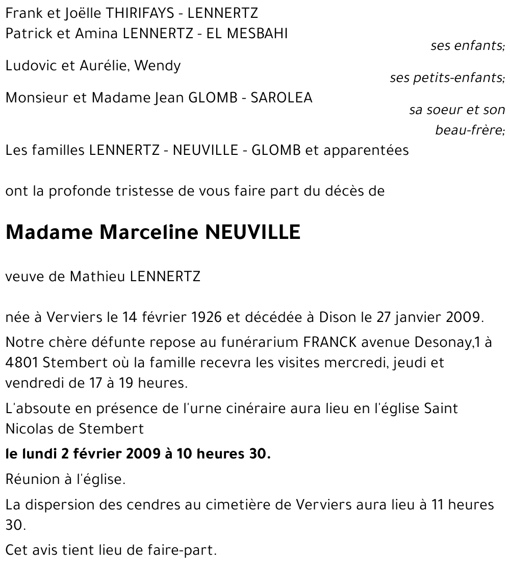 Marceline NEUVILLE