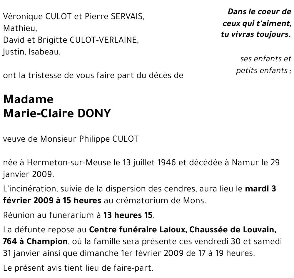 Marie-Claire DONY