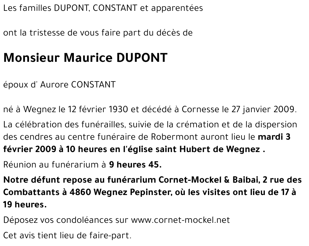 Maurice DUPONT