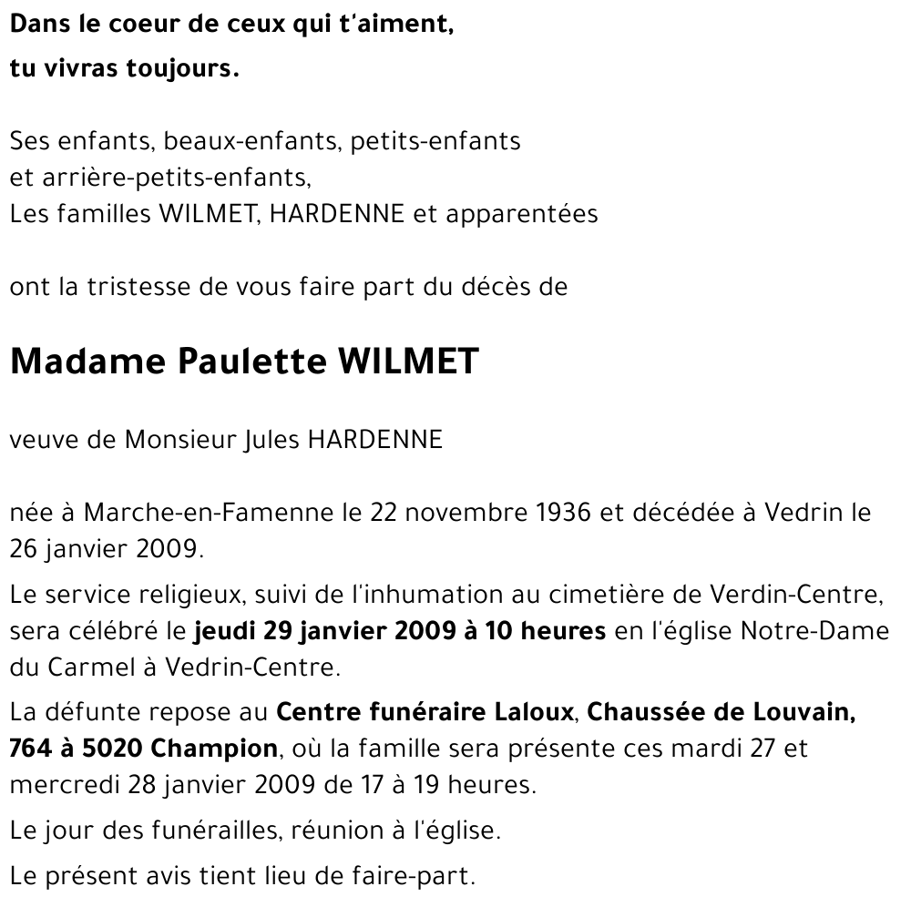 Paulette WILMET
