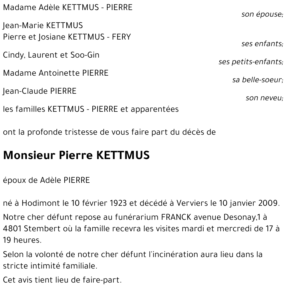 Pierre KETTMUS