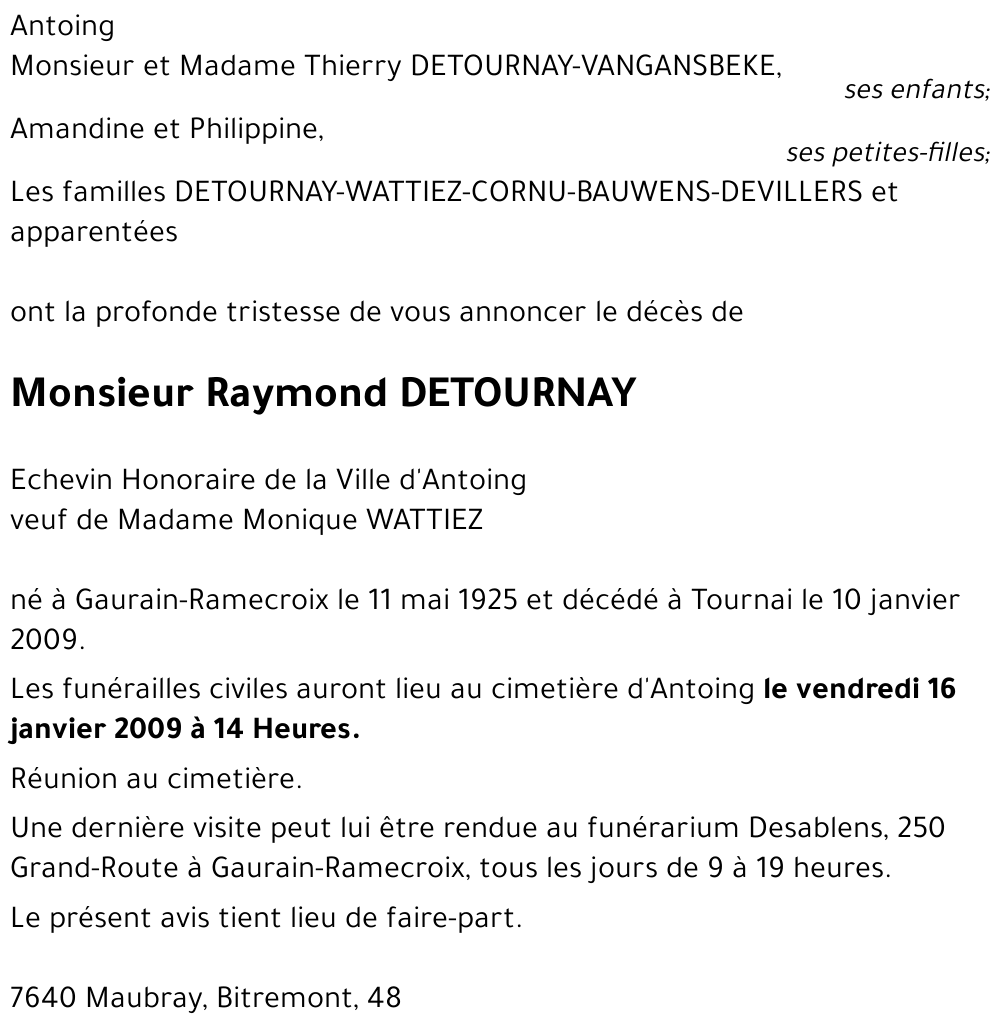 Raymond DETOURNAY