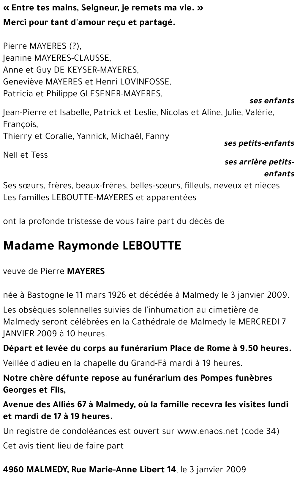 Raymonde LEBOUTTE