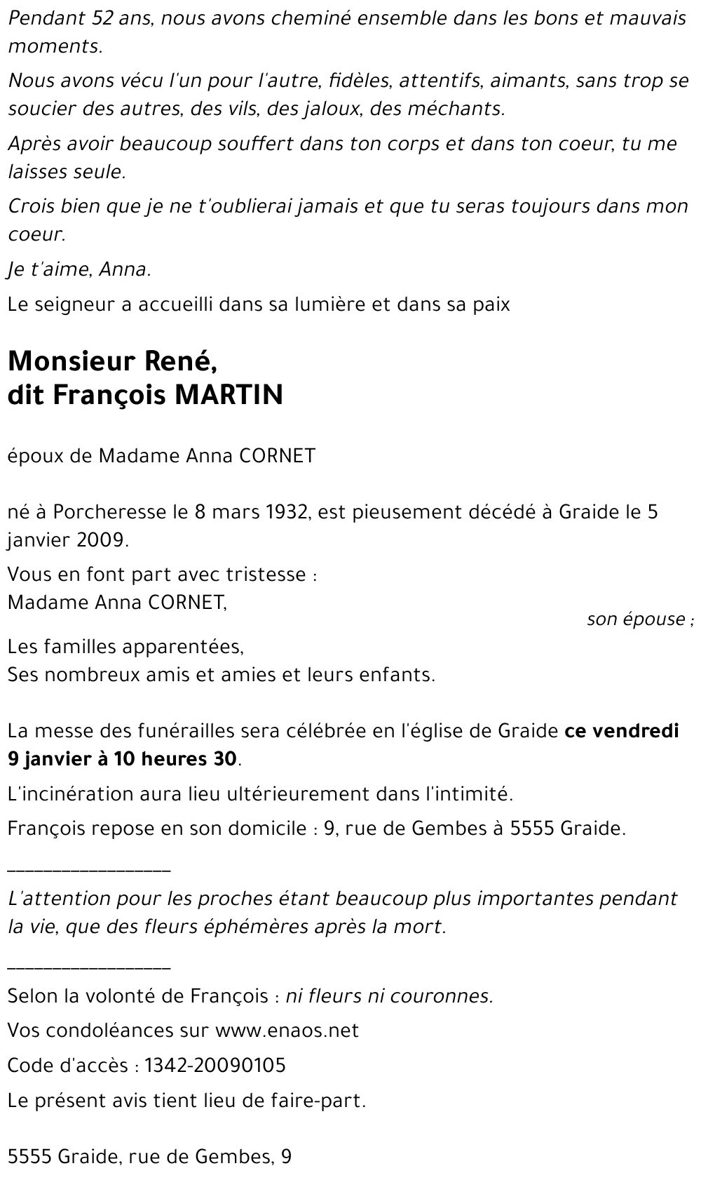 René, dit François MARTIN