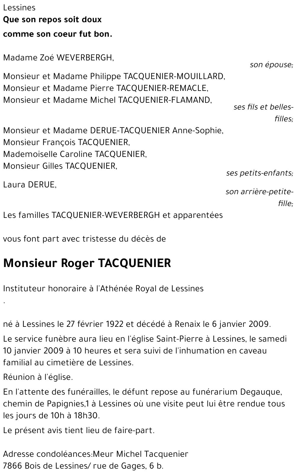 Roger TACQUENIER