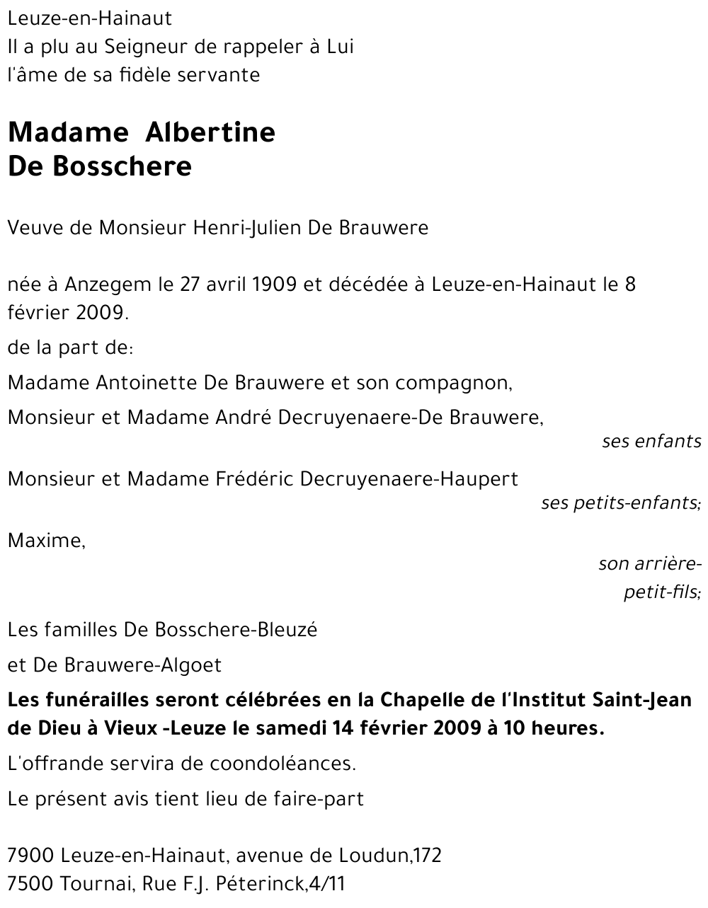 Albertine De Bosschere