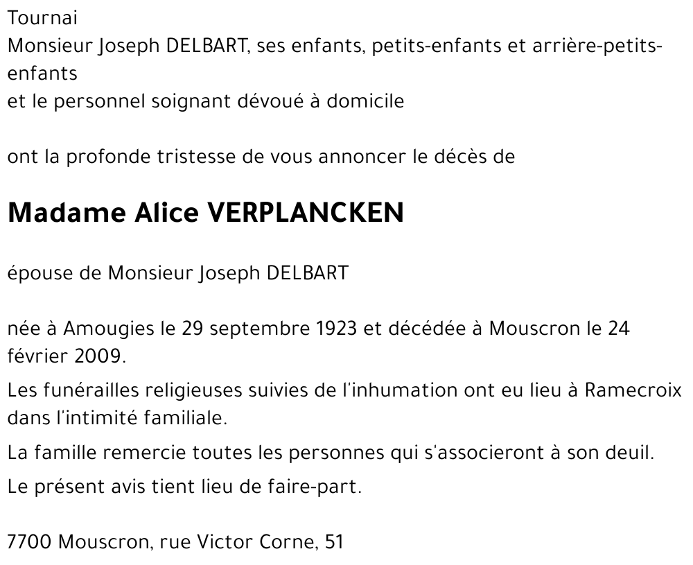 Alice VERPLANCKEN