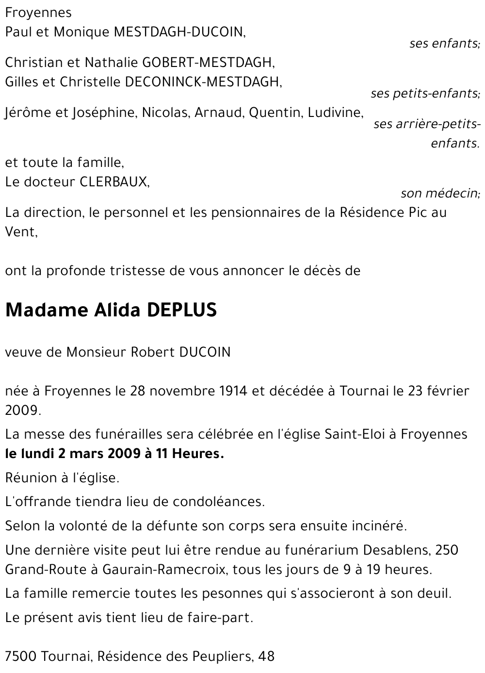 Alida DEPLUS