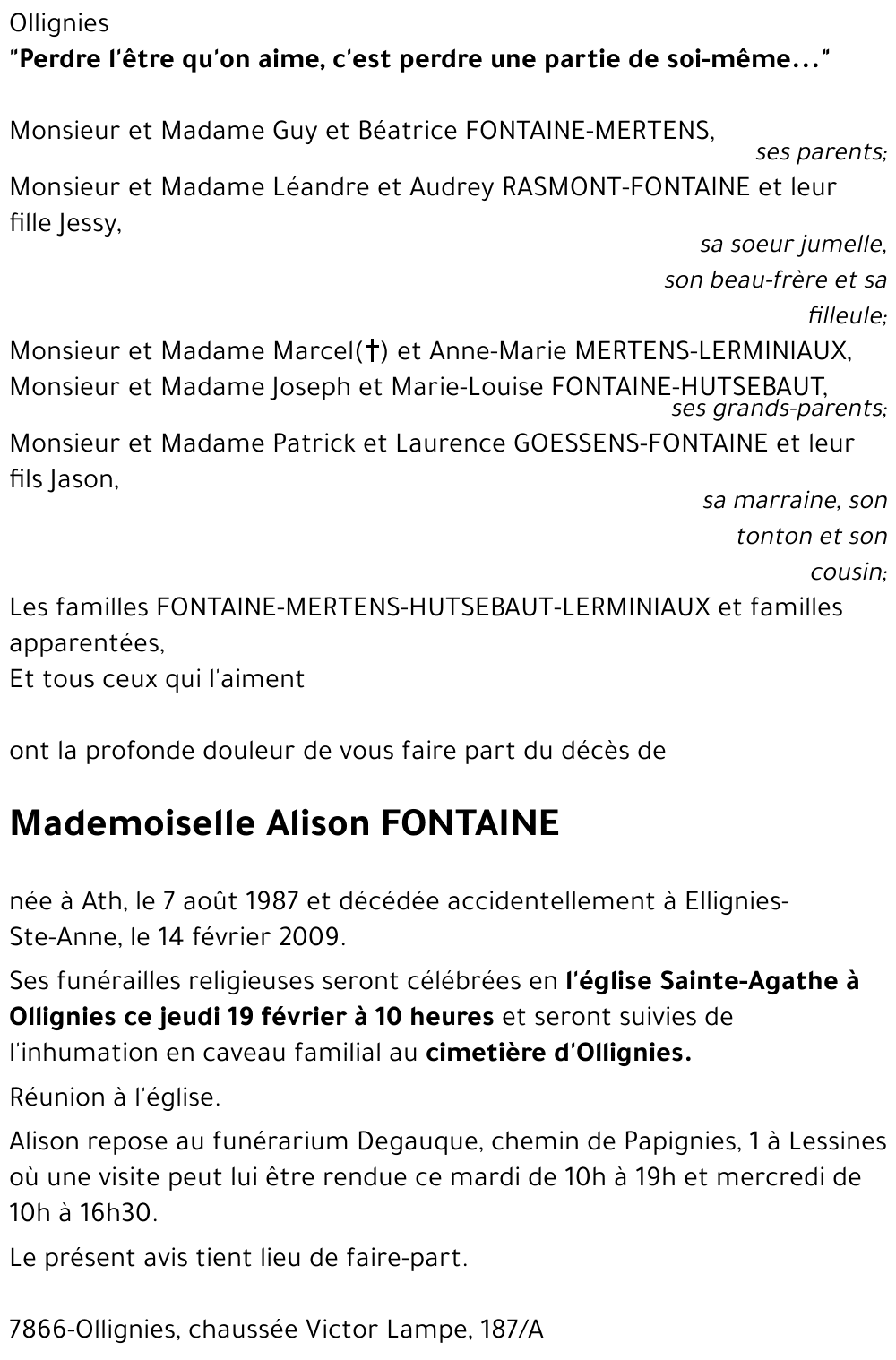 Alison FONTAINE