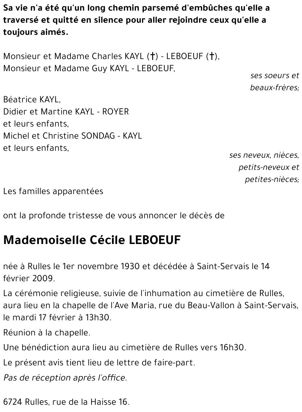 Cécile LEBOEUF