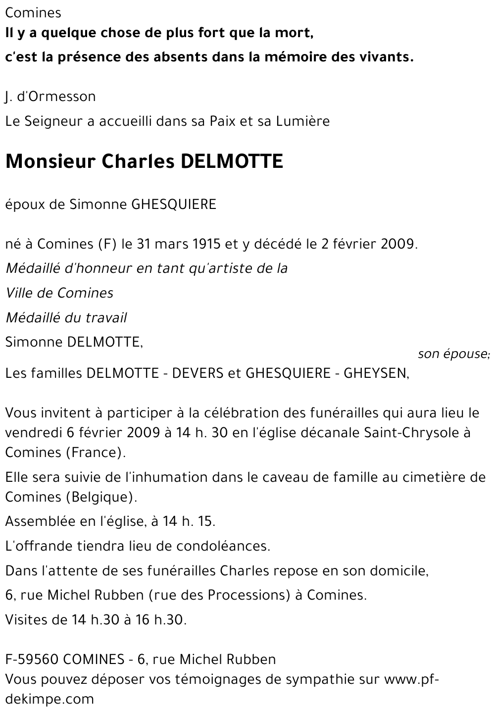 Charles DELMOTTE