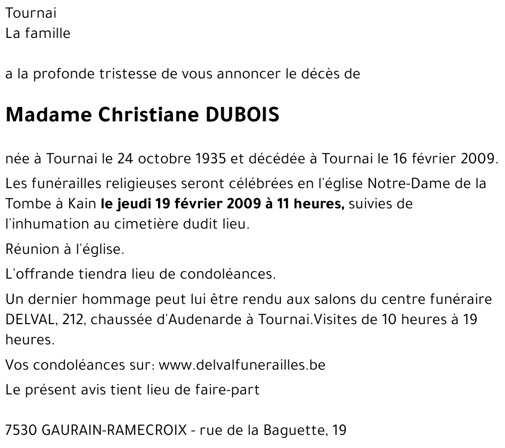 Christiane DUBOIS