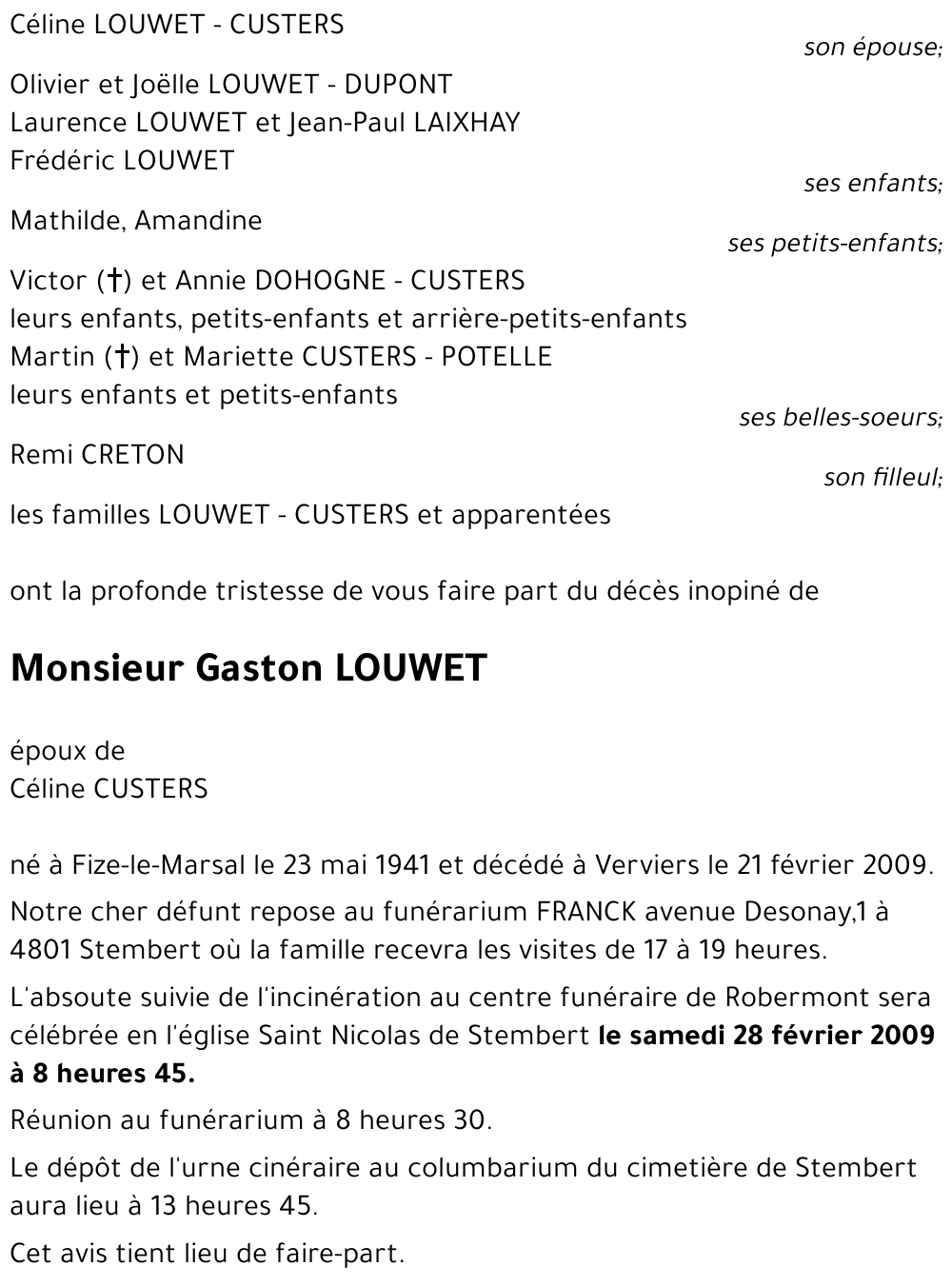 Gaston LOUWET