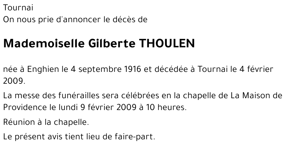 Gilberte THOULEN