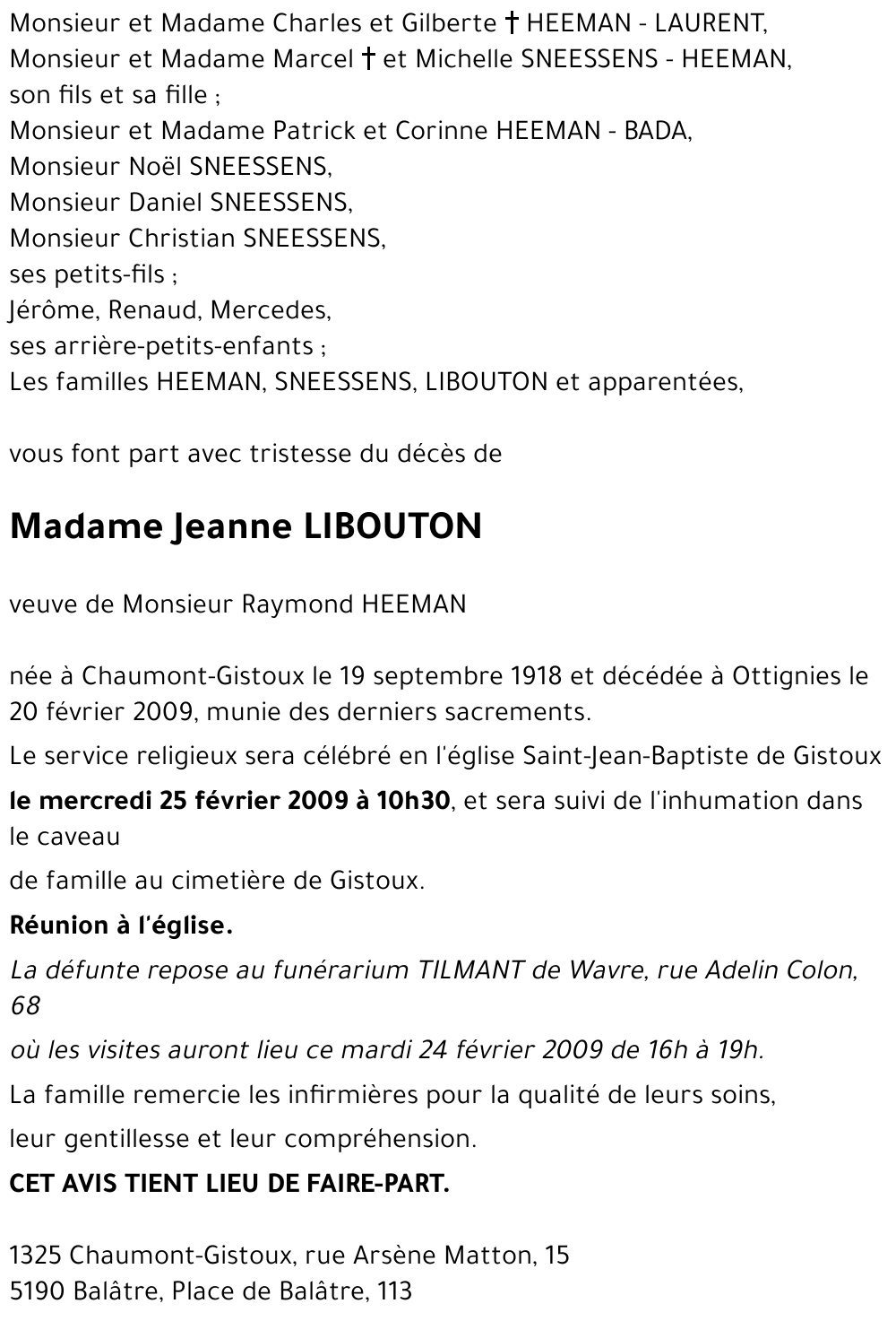 Jeanne LIBOUTON