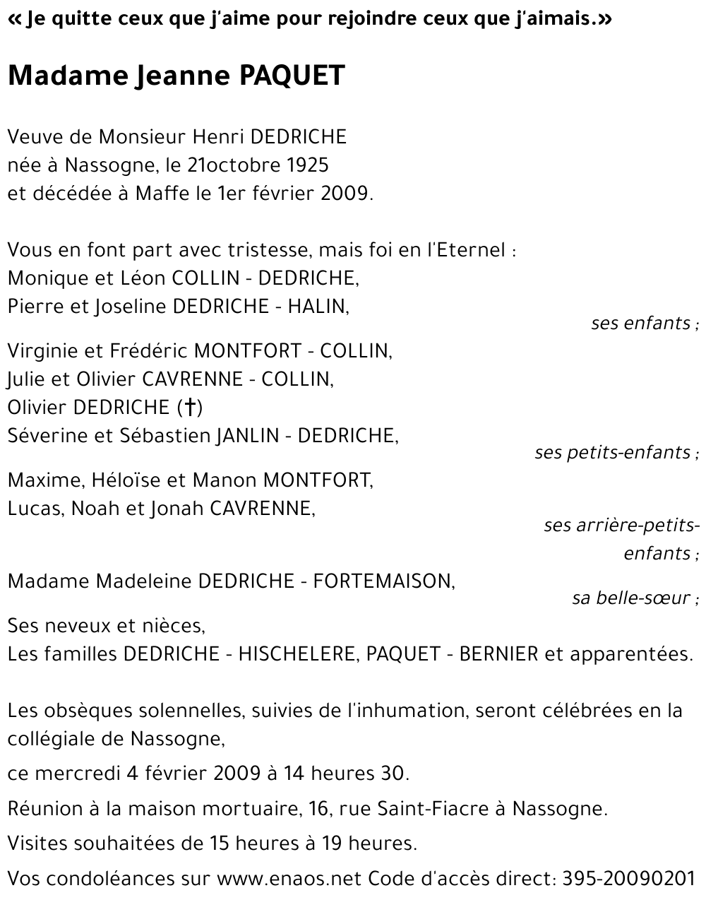 Jeanne PAQUET