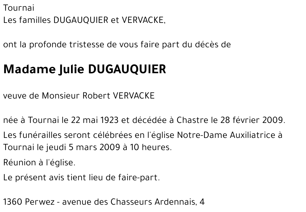 Julie DUGAUQUIER