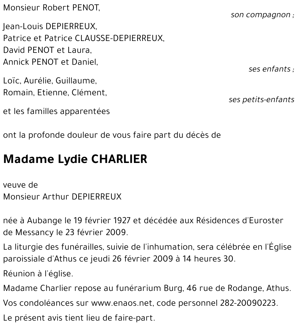 Lydie CHARLIER