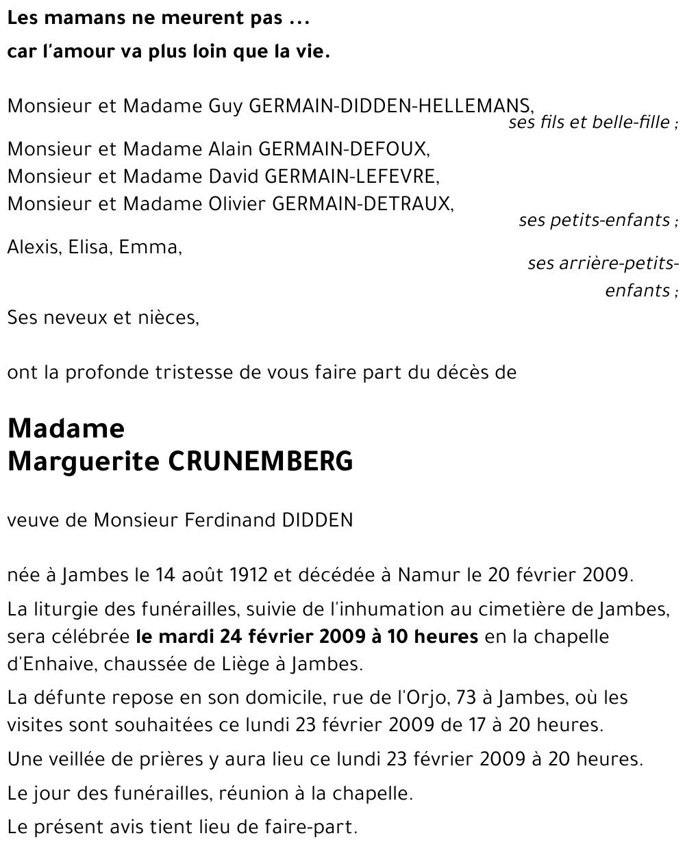 Marguerite CRUNEMBERG