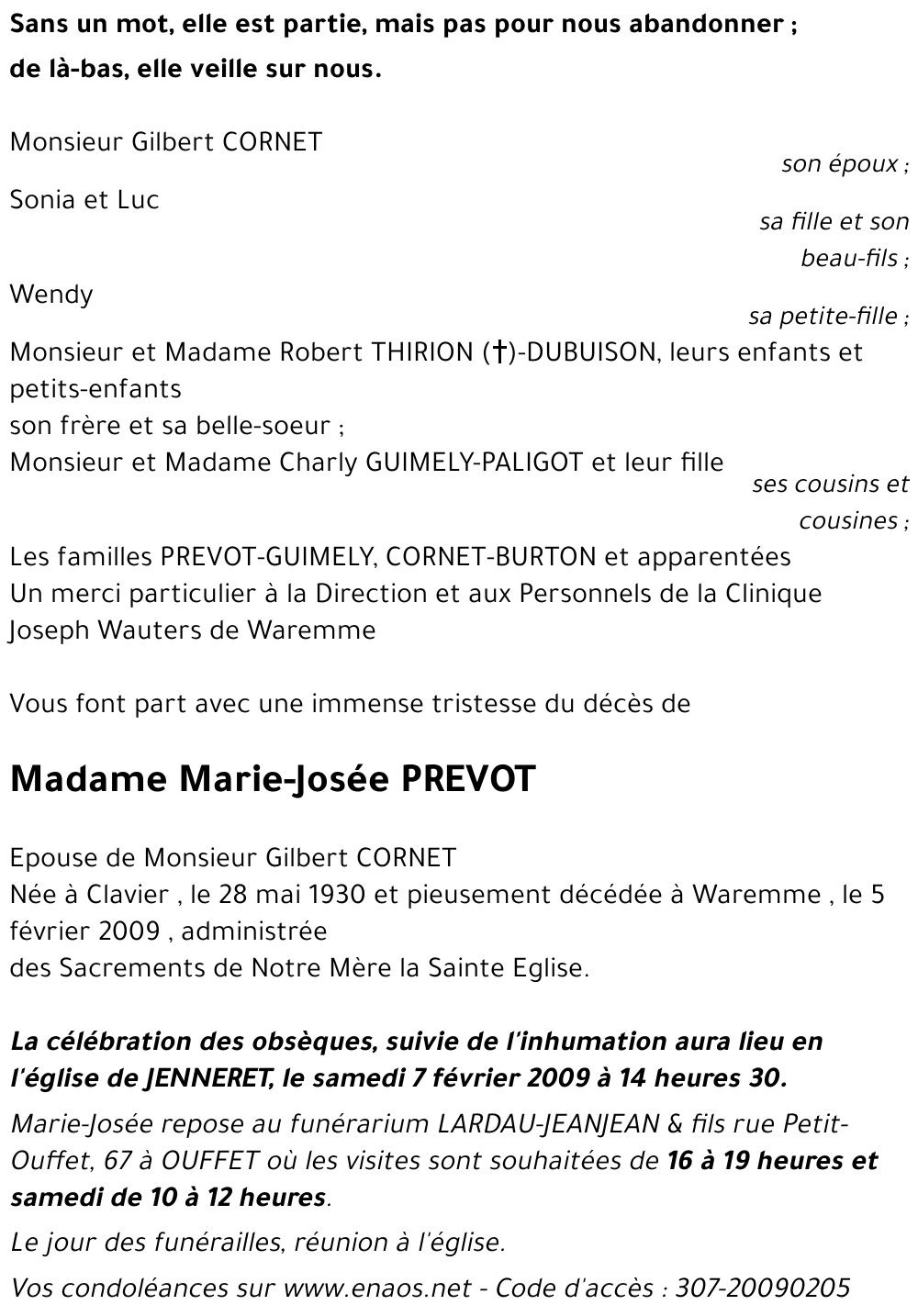 Marie-Josée PREVOT