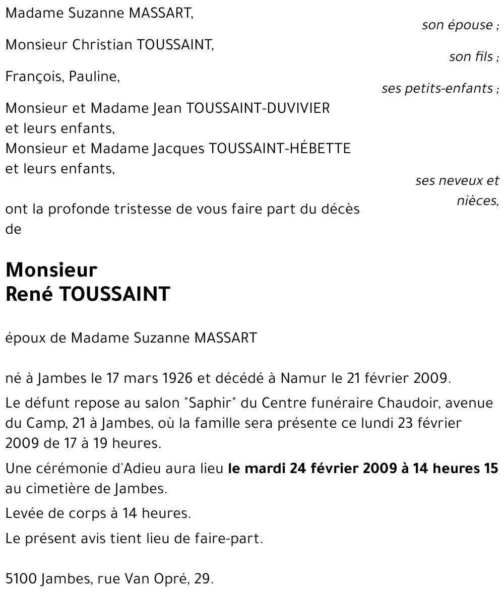 René TOUSSAINT