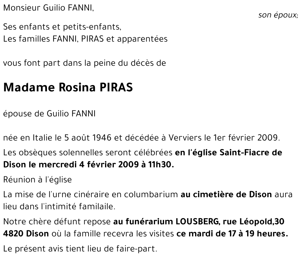 Rosina PIRAS