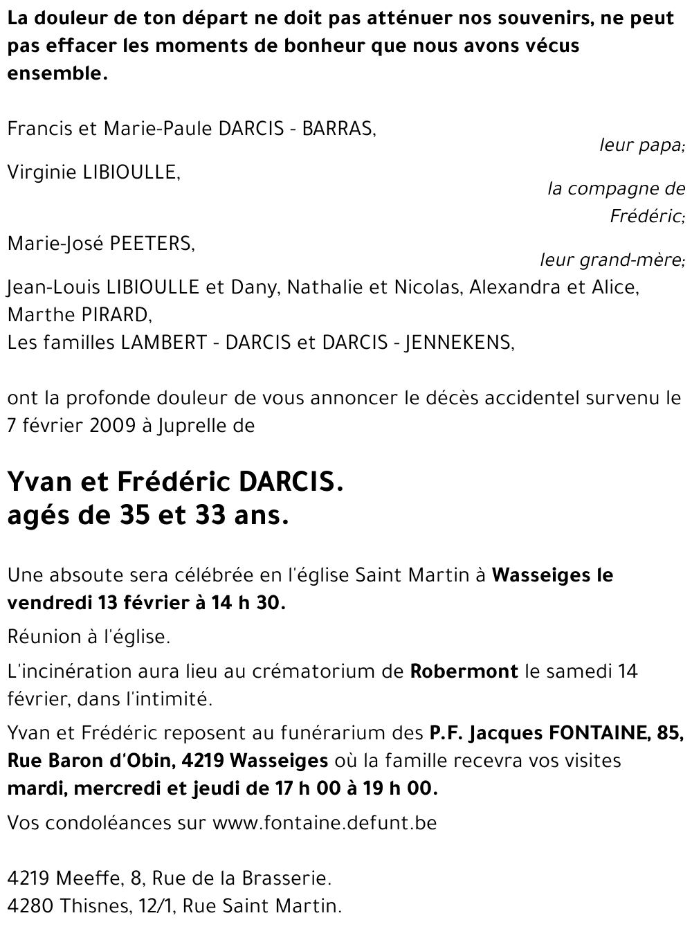 Yvan et Frédéric DARCIS