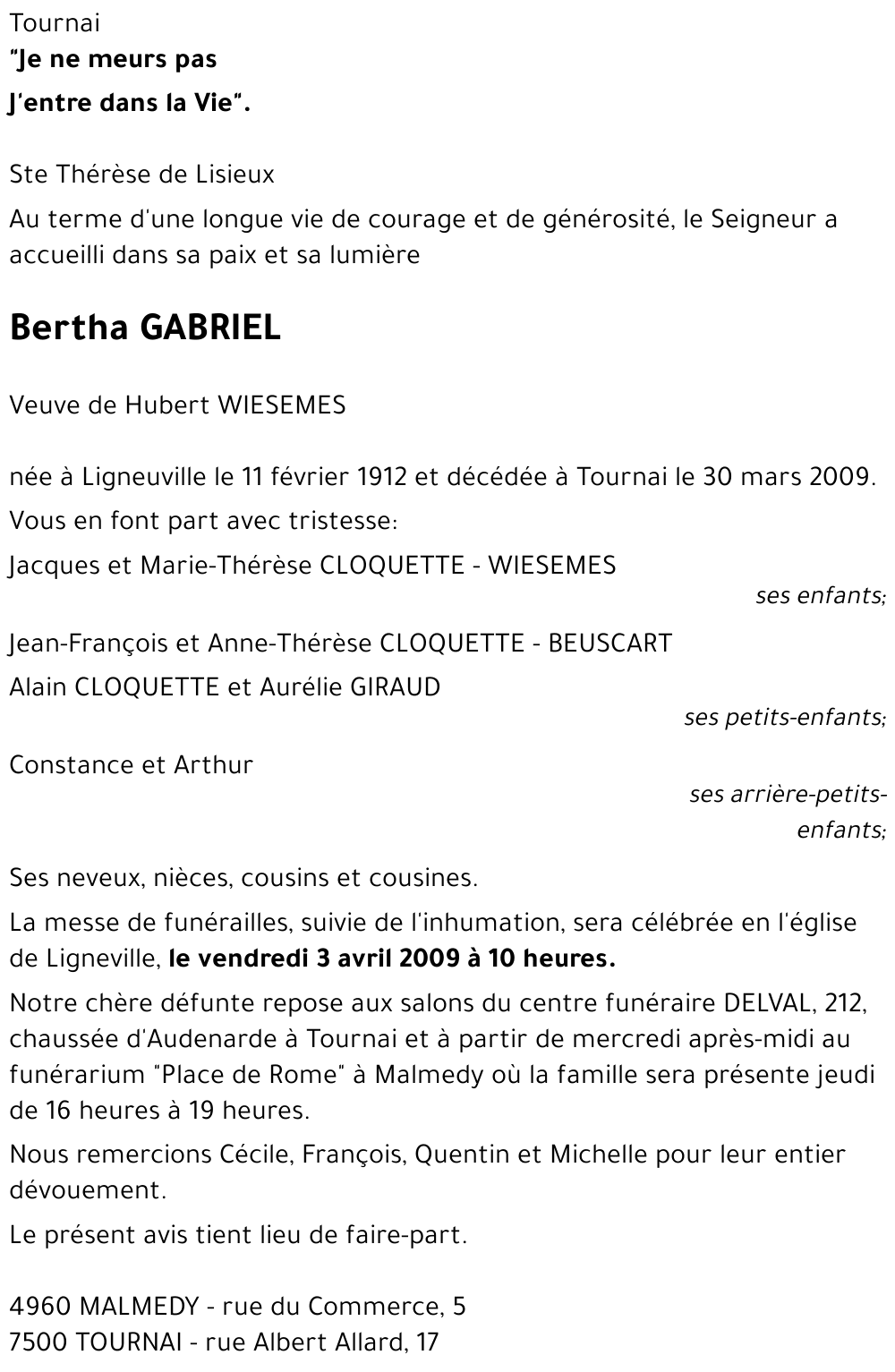 Bertha GABRIEL