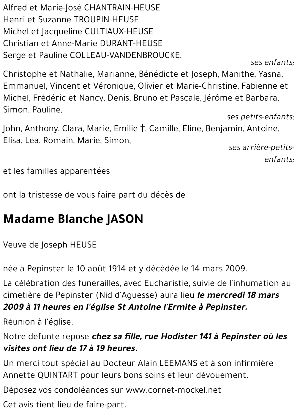 Blanche JASON