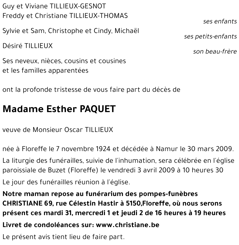 Esther PAQUET