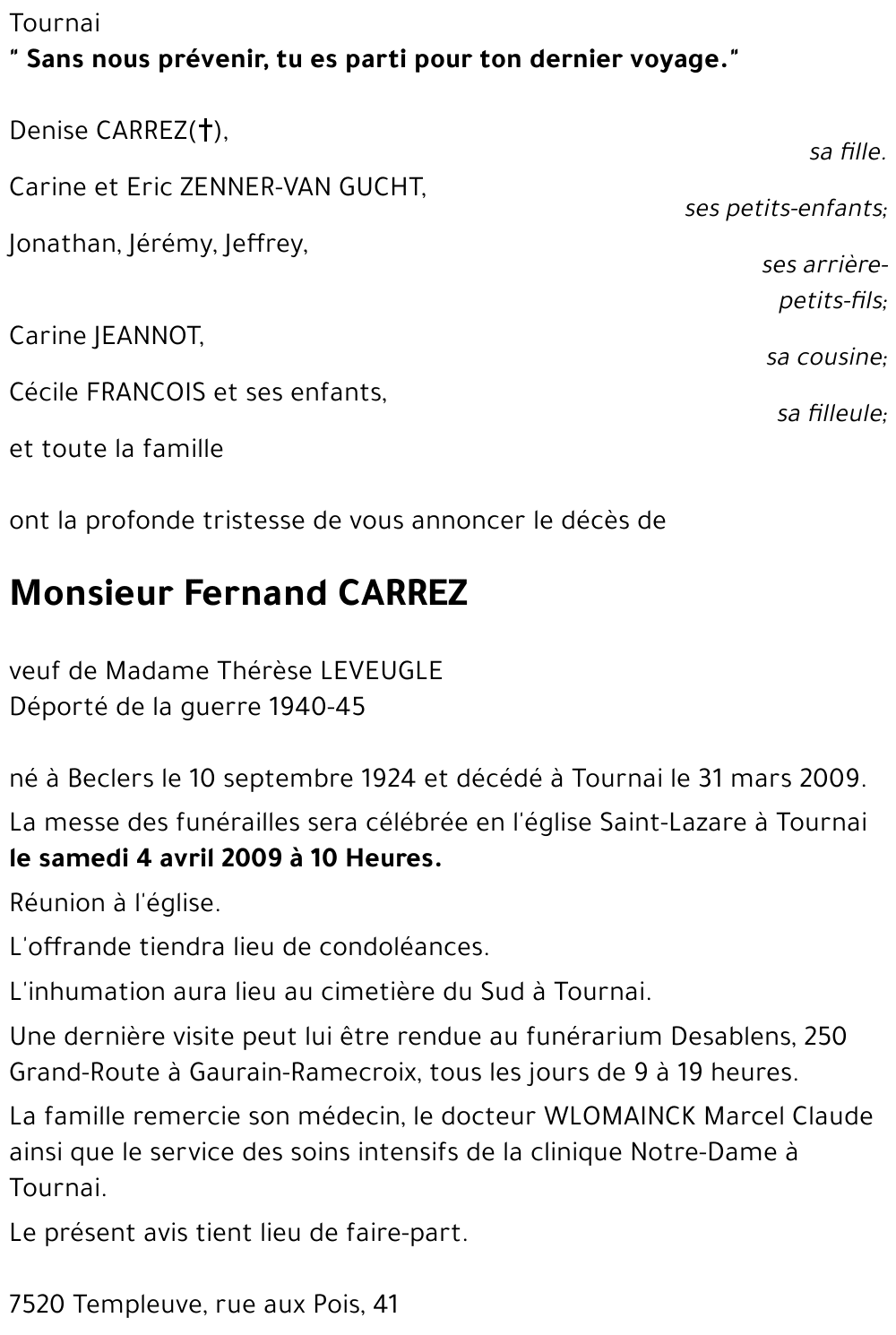 Fernand CARREZ