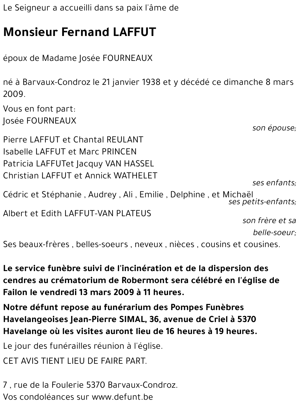 Fernand LAFFUT