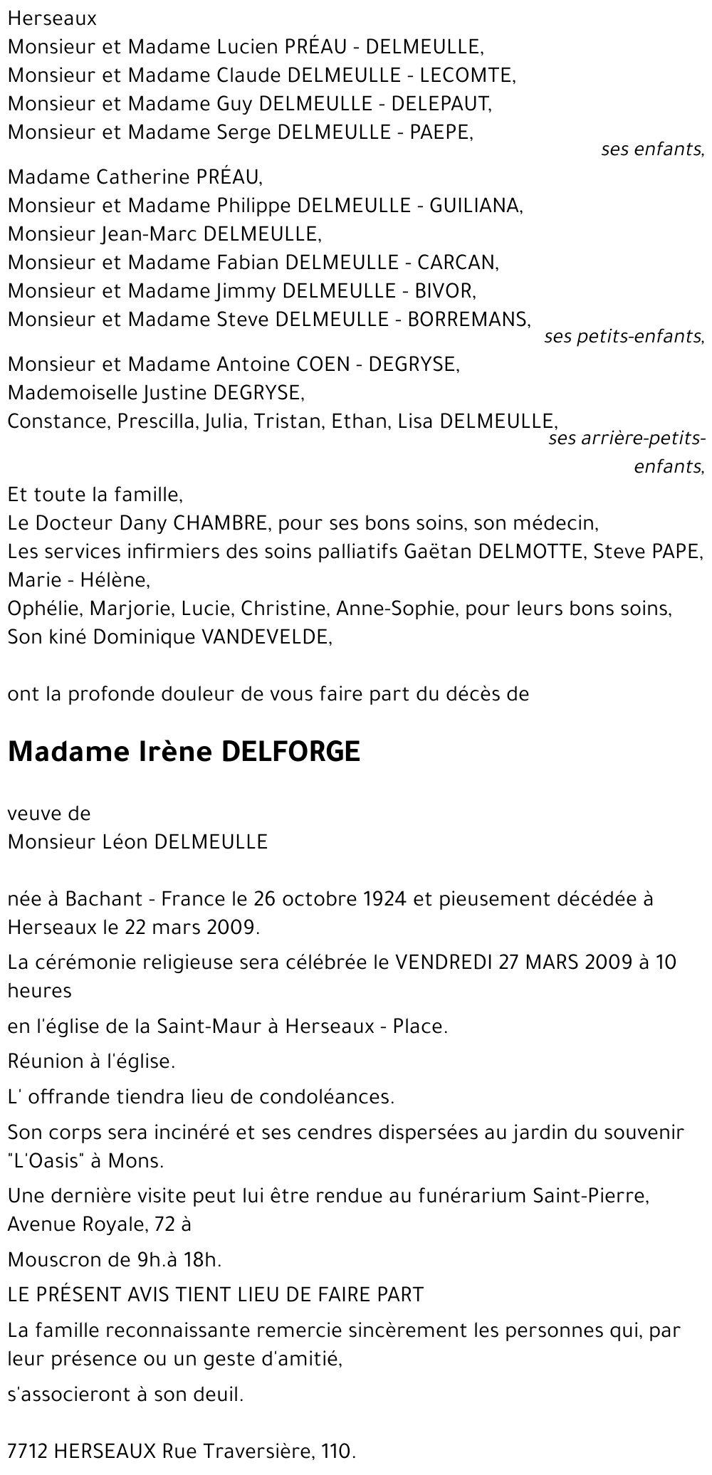 Irène DELFORGE