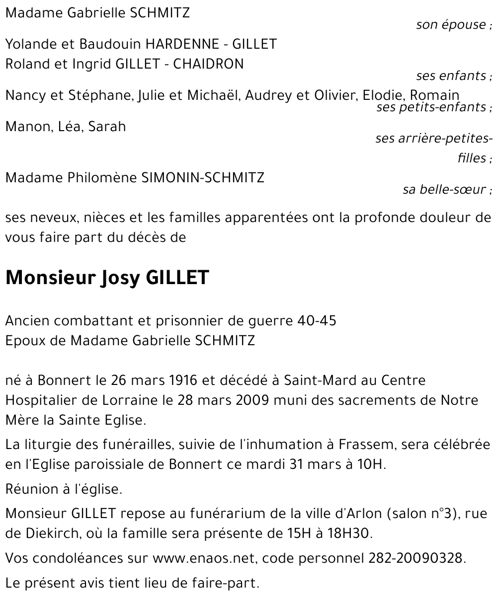 Josy GILLET