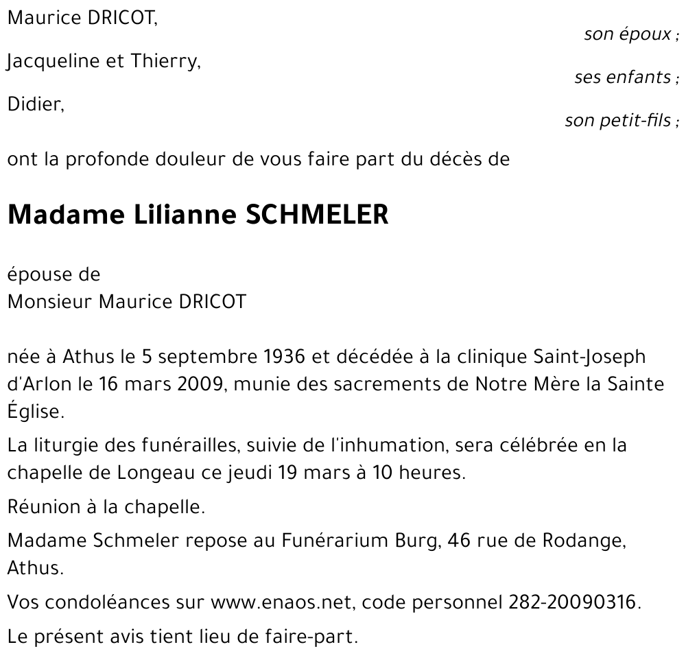 Lilianne SCHMELER