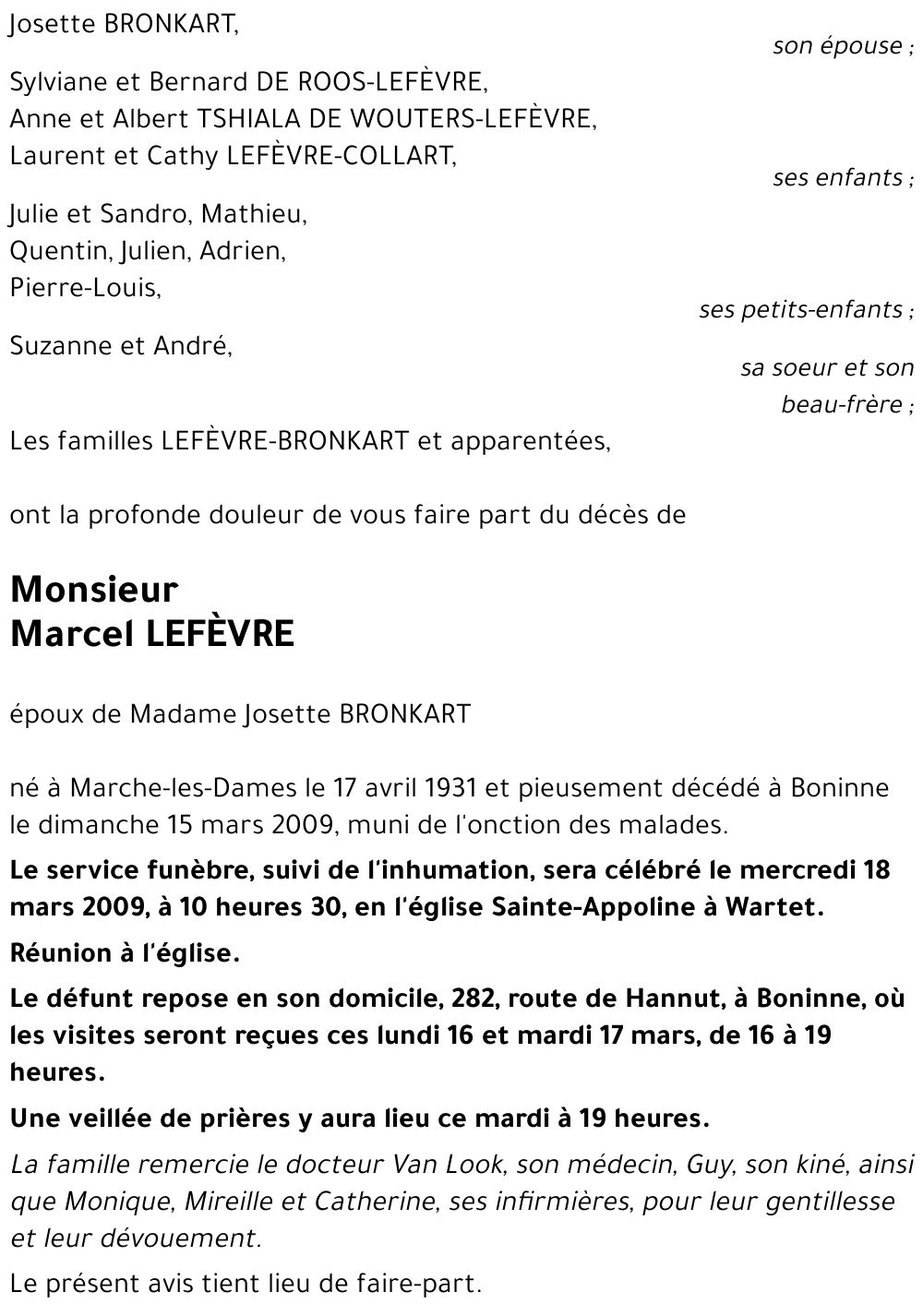 Marcel LEFÈVRE
