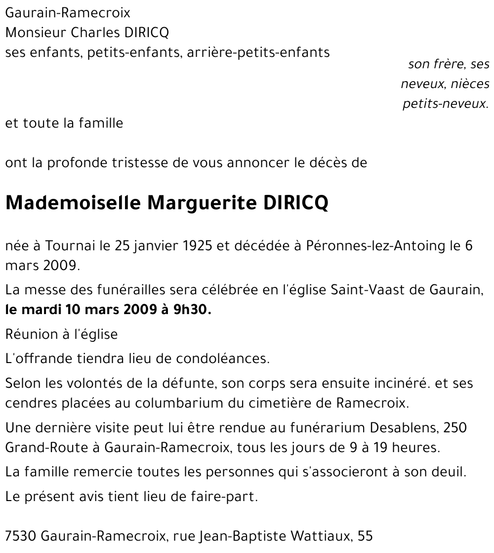 Marguerite DIRICQ