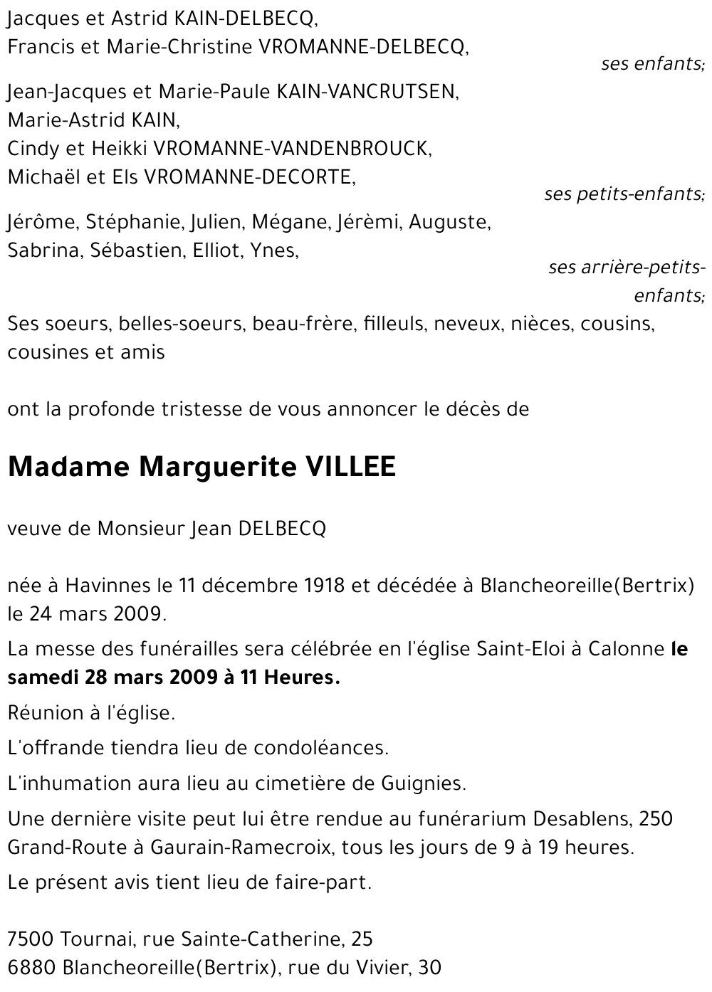 Marguerite VILLEE