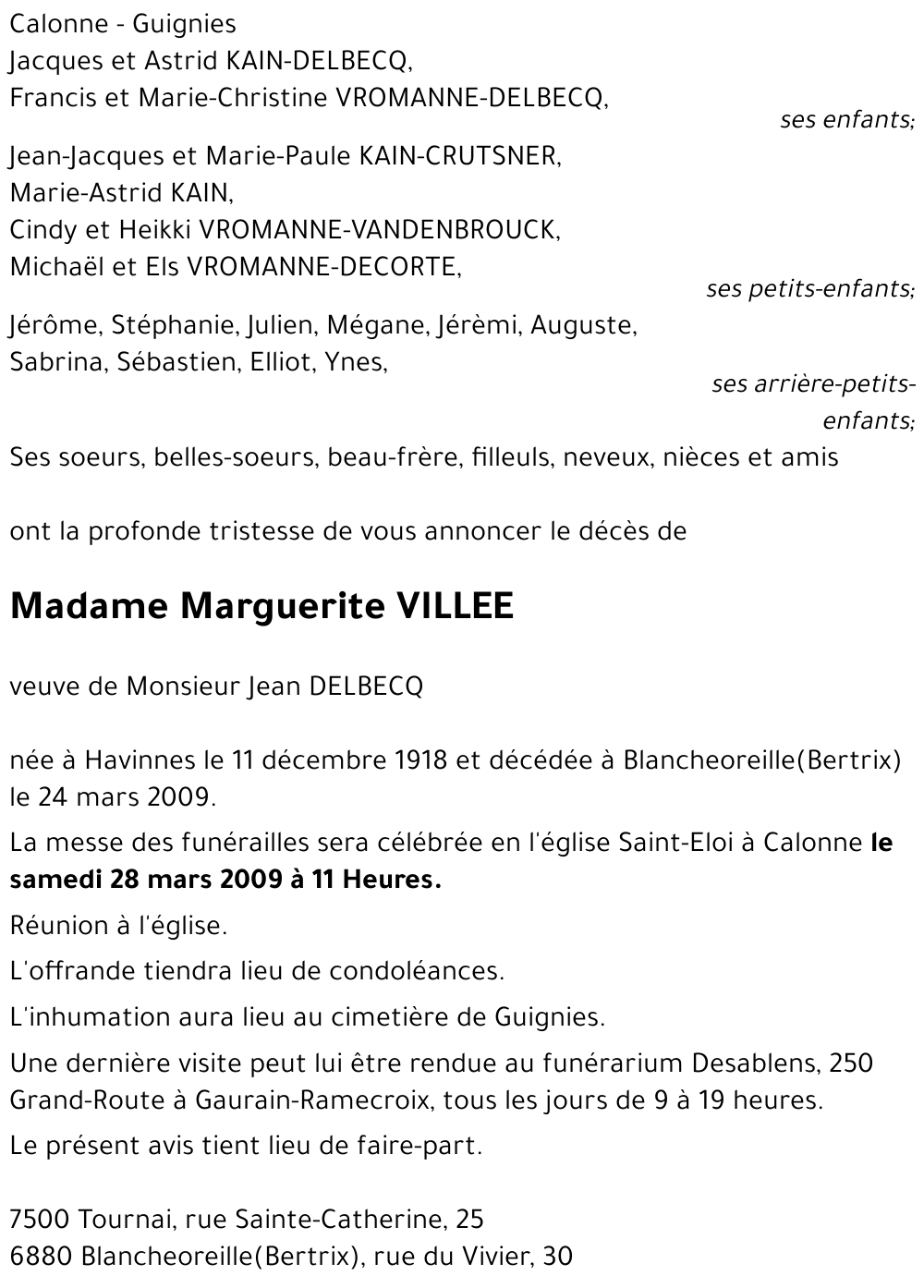 Marguerite VILLEE