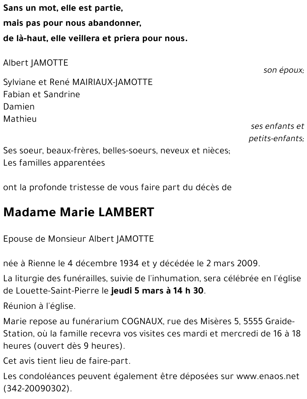 Marie LAMBERT