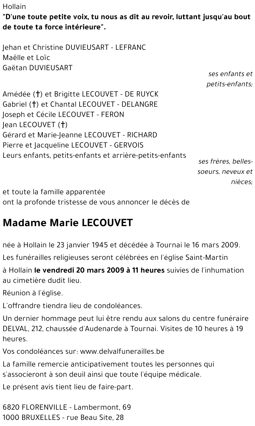 Marie LECOUVET