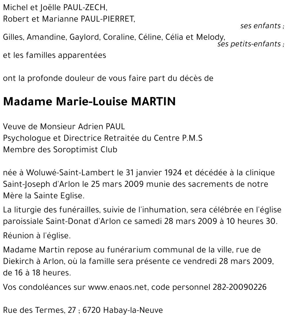 Marie-Louise MARTIN