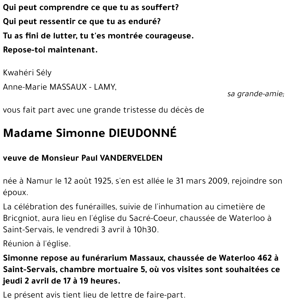 Simonne DIEUDONNÉ